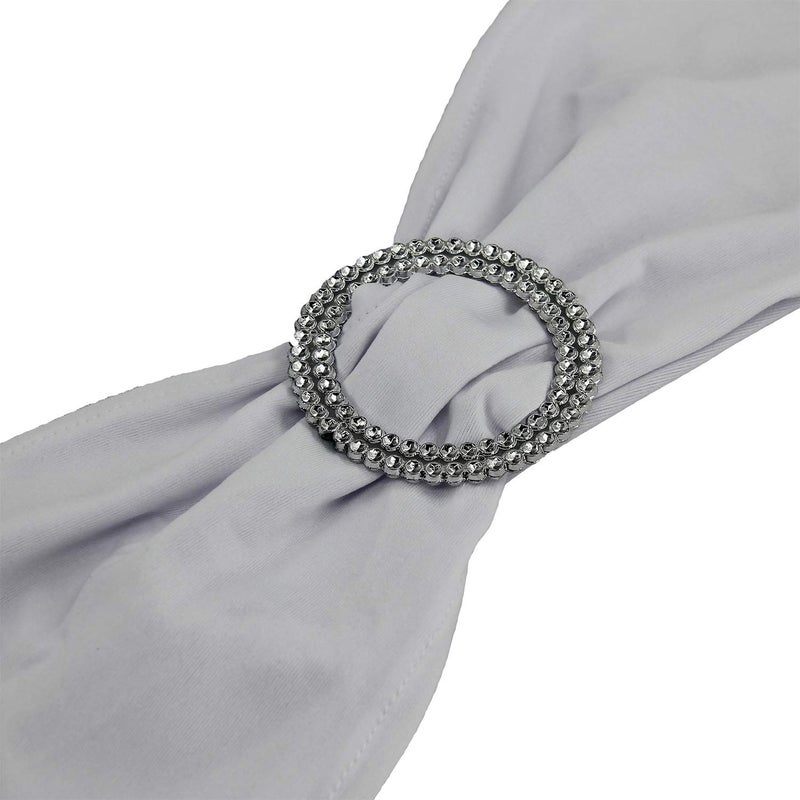 WELMATCH White Spandex Chair Bands Sashes - 50 pcs Wedding Banquet Party Event Decoration Chair Bows Ties (White, 50 pcs) - Image 2